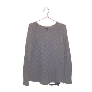 Ann Taylor factory open knit smoky blue sweater size medium